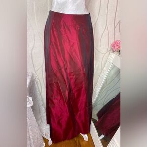 🌷 Two Roads 🌷 Vintage Burgundy Sateen Satin Maxi Skirt